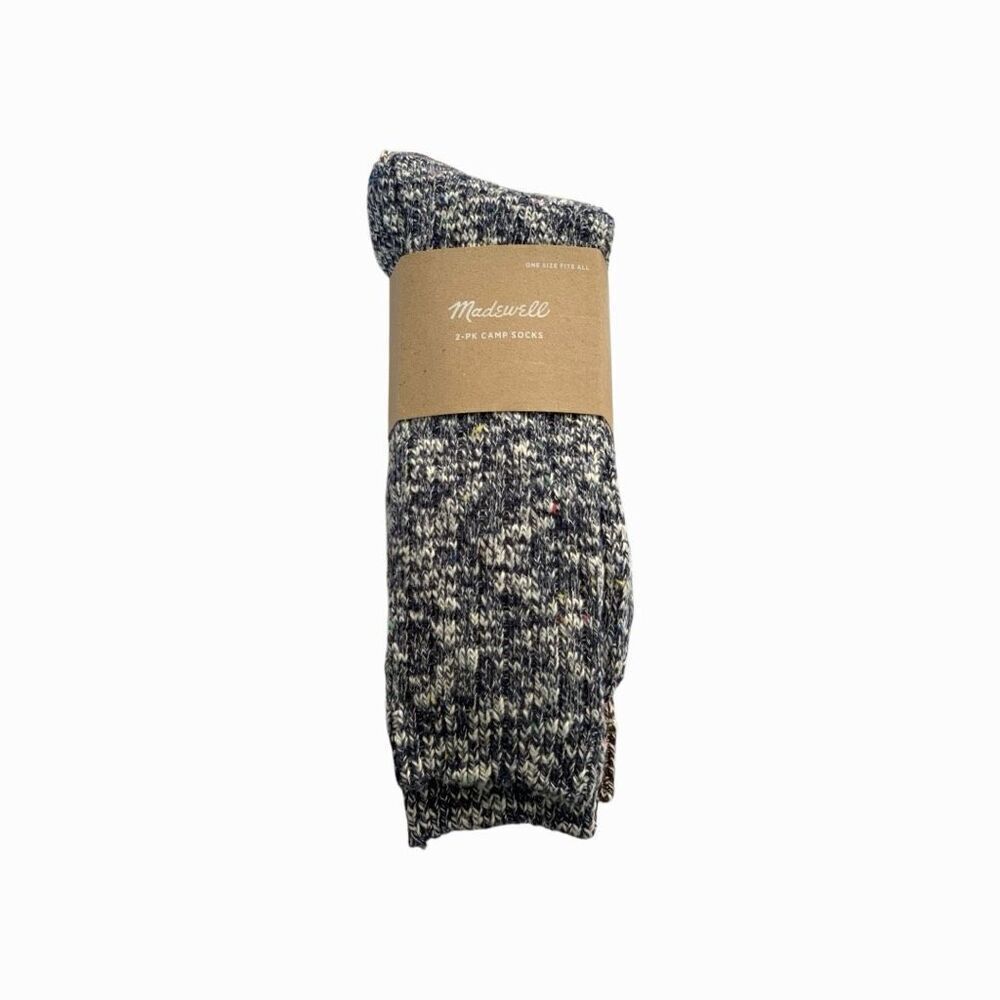 Madewell Two-Pack Cotton-Blend Camp Socks - Cozy Speckled Design, Men’s One Size